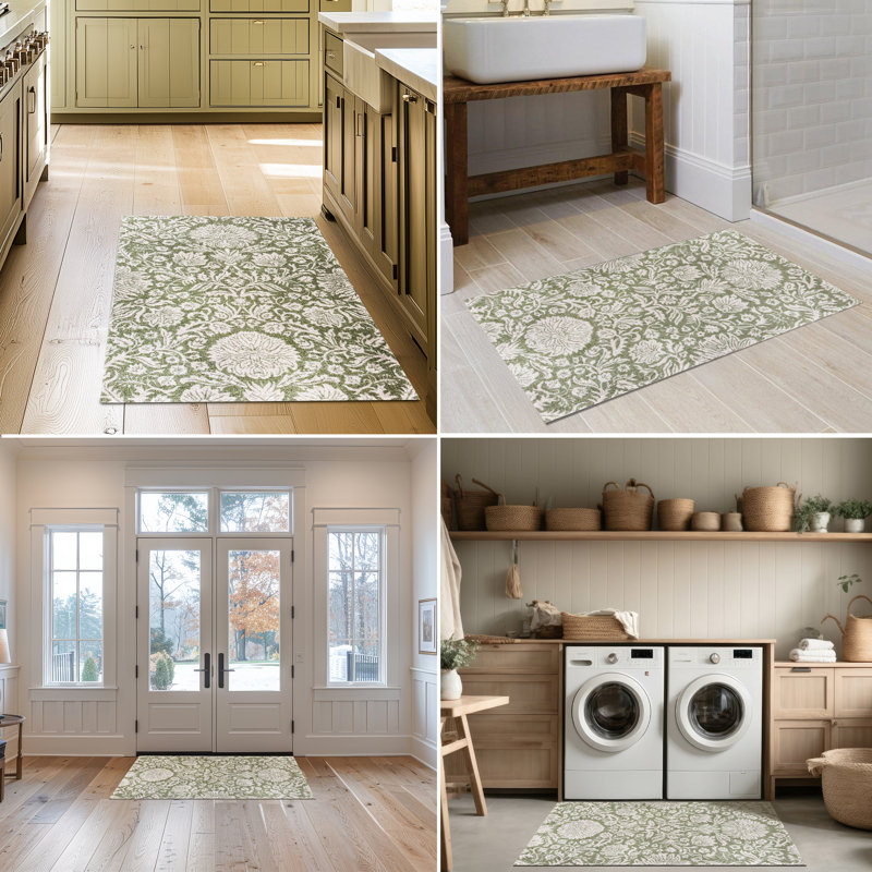 Tapis de sol bleu moyen, Vert, brun clair, L 47 po x L 28 po