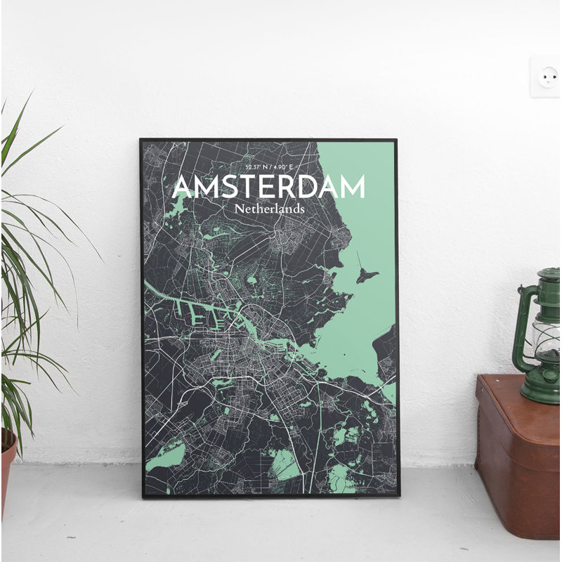 Amsterdam City Map - No Frame Print, 43.2cm H x 27.9cm W x 0.1cm D