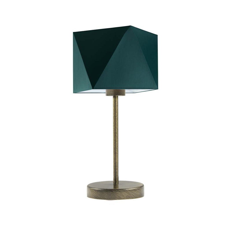Denzal Metal Table Lamp, Old Gold, Green