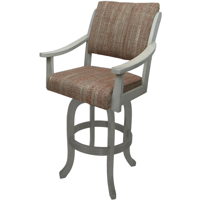 Radmilla Swivel Wood Bar Stool, Watusi Madder Seat/ET Frame, Bar Stool (30" Seat Height)