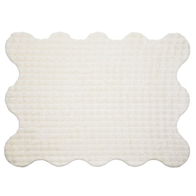 Nuage Natural 5' x 7' Plush Faux Fur Area Rug with Suede Backing