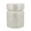 Tabouret d'appoint rond en bois blanc Capiz