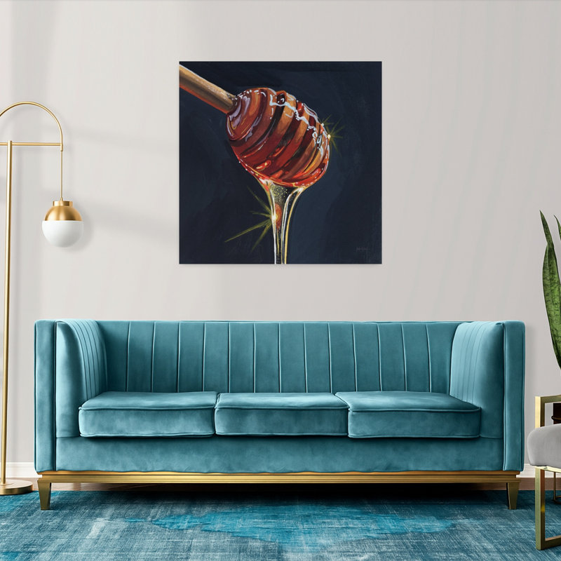 «Fresh From The Hive», art mural contemporain abstrait, H 36 po x l 36 po