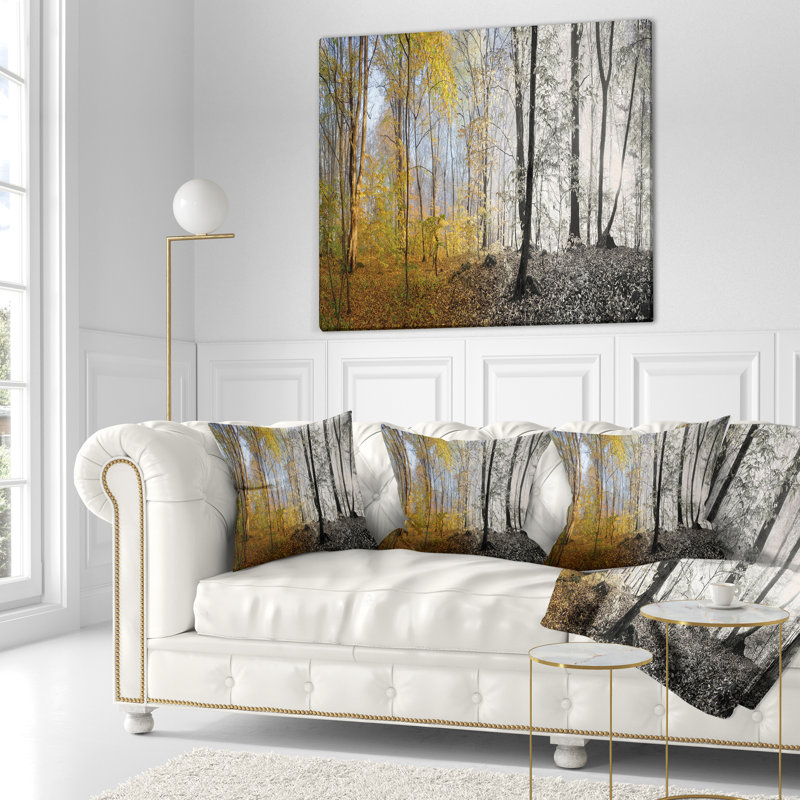 Coussin Schafer, 18 po x 18 po, Coussin décoratif, Jaune/gris