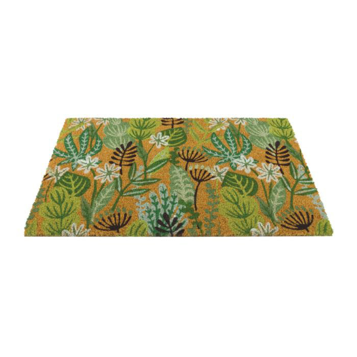 Paillasson extérieur 30 po x 18 po en fibre de coco naturelle et en PVC avec surface texturée résistante aux intempéries et envers robuste