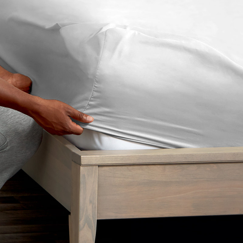 24" Extra Deep Pocket Microfiber Fitted Sheet, King Fitted Sheet, Cloud Gray