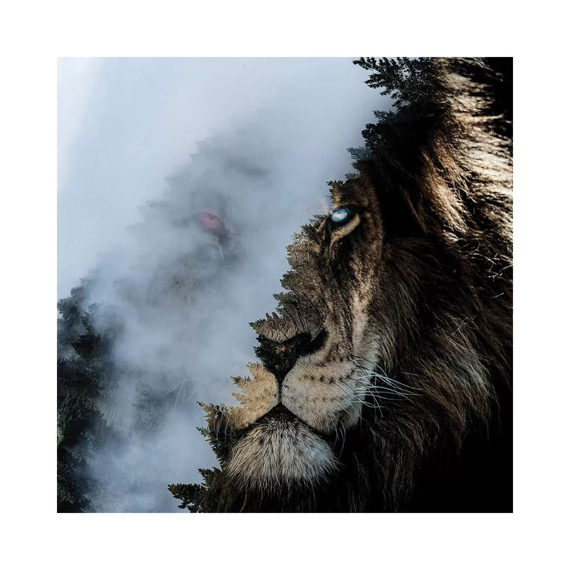 Monster Lion by Paul Haag - Print on Canvas, Wrapped Canvas, 45.72 cm H x 45.72 cm W x 1.91 cm D