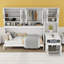Lit escamotable simple en bois avec rangement, bureau et garde-robe-1365021180