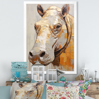 Portrait d'un hippopotame - salon d'art mural hippopotame
