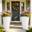 Ensemble de 2 pots à fleurs ronds blancs 19,59 "avec trou de drainage-378953973