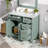 36" Light Green Modern Bathroom Vanity With Ceramic Sink, Soft-Close Door, And 4 Storage Drawers , Offering A Refined Look With Practical Everyday Functionality.-2137139544
