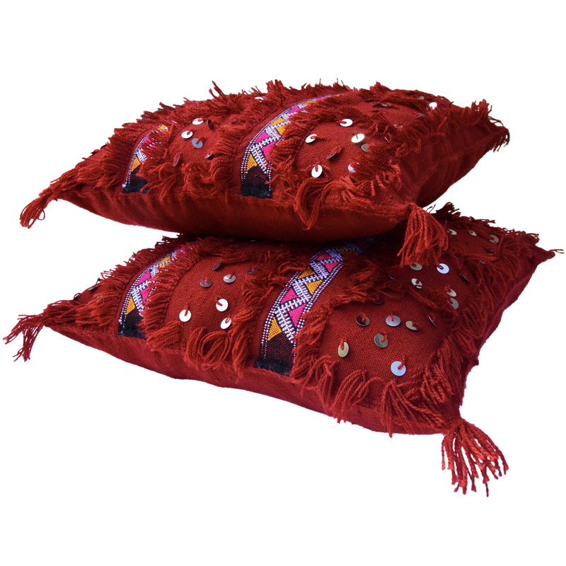 Rectangular Pillow Cover & Insert, Maroon/Pink/Red