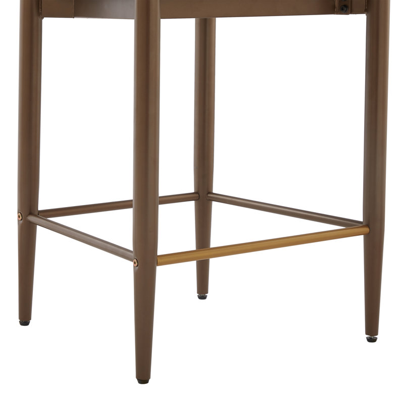 Tabourets de comptoir rembourrés modernes Sloane, Beige / or / brun / bouclé