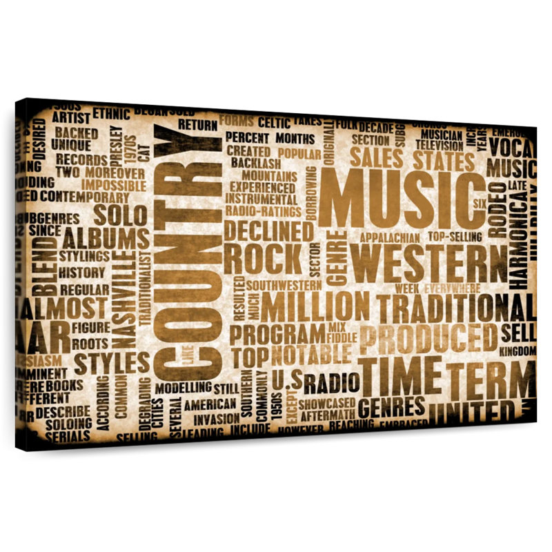 Abarca Country Music Words, H 30 po x l 45 po