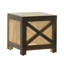 Tabouret 16 po en bois de manguier naturel et rotin tissé - Table d'appoint, repose-pieds et rangement Boho