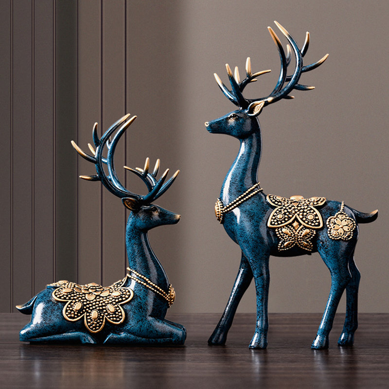 Grand renne de Noël moderne 11 po, Bleu