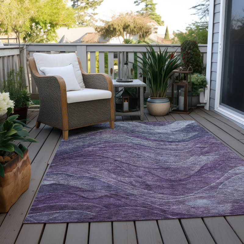 Tapis intérieur / extérieur mauve Elion , 10 pi x 14 pi