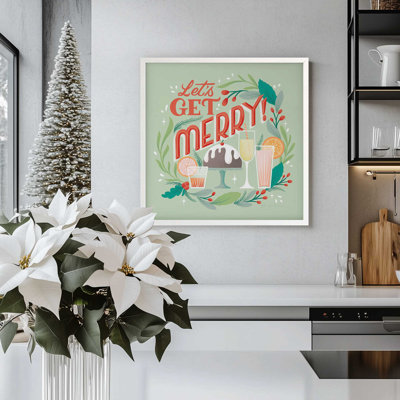 12" x 12" Let's Get Merry Print  in a Polished Chrome Frame