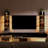 5 Tier Wall Shelves With LED Light, Vertical Column Shelf Floating Storage Home Decor Organizer Tall Tower Design Utility Shelf (Black)