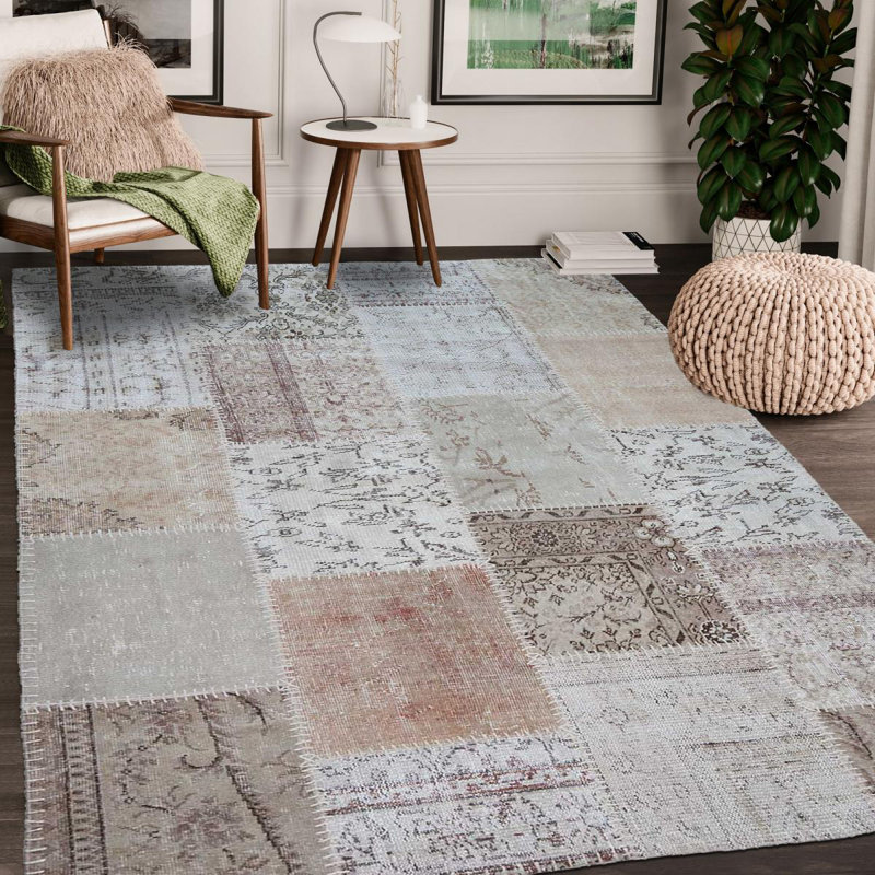 Yukon Patchwork Hand Woven Area Rug, Rectangle 80 x 150cm