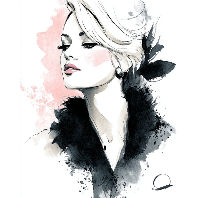 Art mural sur toile Blush Silhouette, L 12 po x H 16 po x P 1 po