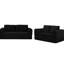 Lit convertible Corduroy 21 avec 2 coussins, conception modulaire, lit escamotable, noir, confort semblable à un nuage, cadre, aucun assemblage requis pour le salon futon moderne, fonctionnel, siège mi-moelleux,
