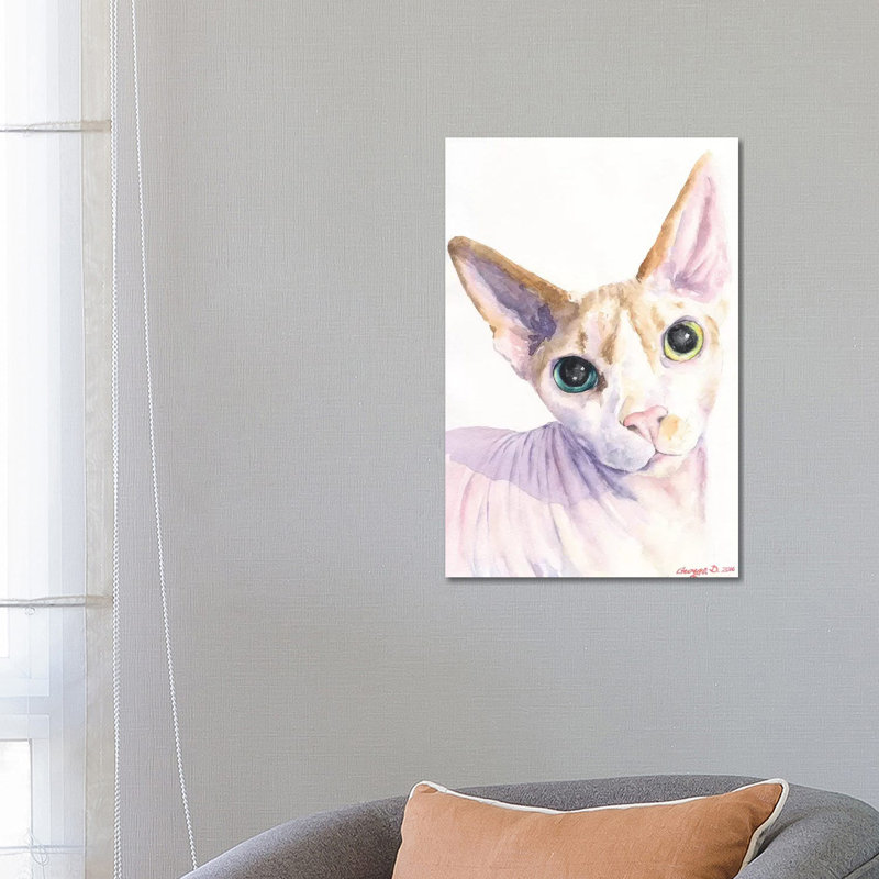 Sphynx Cat by George Dyachenko - Wrapped Canvas Painting, 66.04 cm H x 45.72 cm W x 1.91 cm D