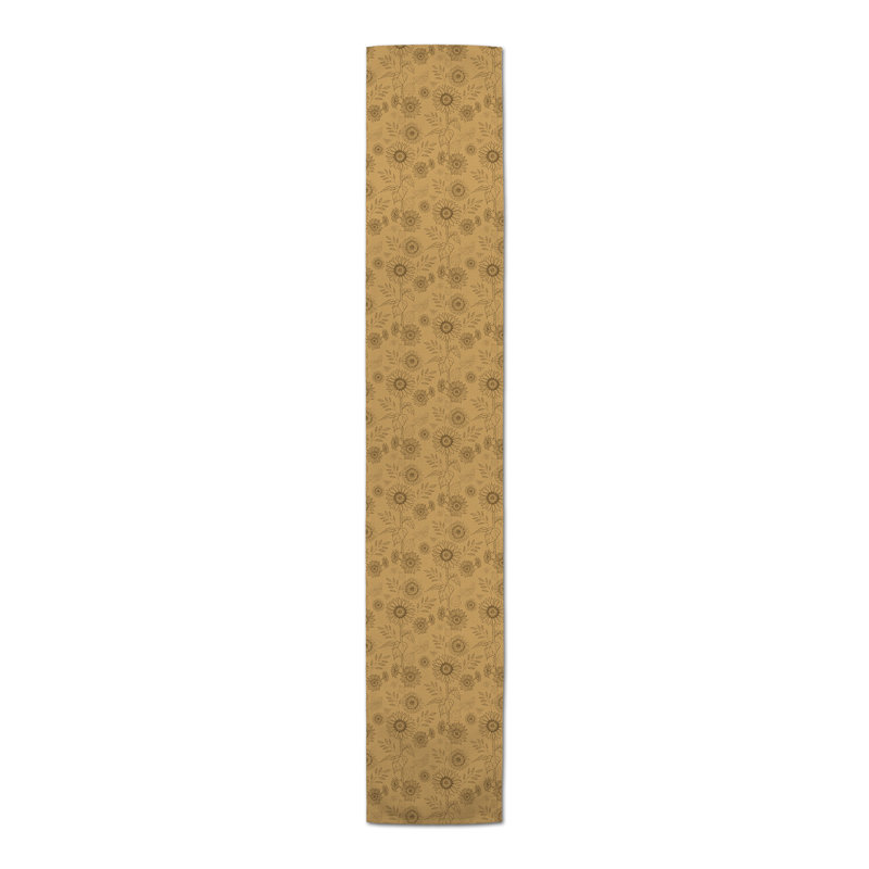 Rectangular Floral Table Runner, 72" x 16", Yellow