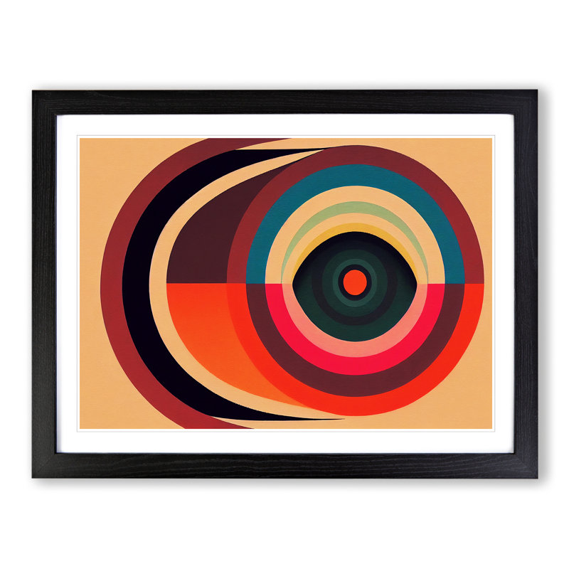 Bright Modern Abstract - Single Picture Frame Print, Black Framed, 46cm H x 64cm W x 2cm D