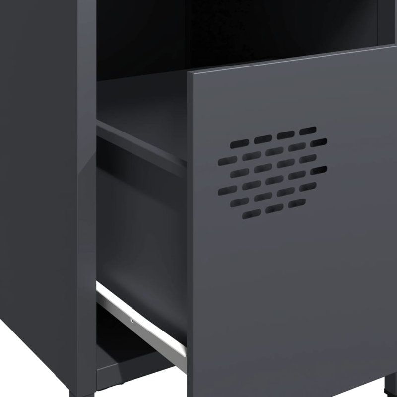 Astraea 35cm W Bedside Table, Anthracite, Set of 2