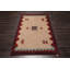 Tapis de zone en laine noué la gabbeh beige 4 pi x 6 po one-of-kind main Southwestern
