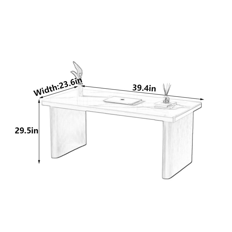 Bureau d'ordinateur Corston, H 29,5 po x l 39,4 po x P 23,6 po