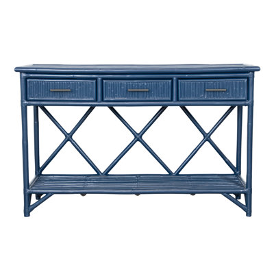 Console crayon en rotin de 54 po de largeur