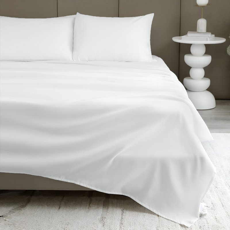 Ensemble de draps en microfibre Beddora - 1 drap plat, 1 drap-housse et 2 taies d'oreiller - Literie infroissable, légère et respirante pour toutes les saisons