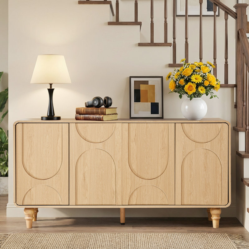 Buffet 59,06 "avec tablettes réglables, Naturel