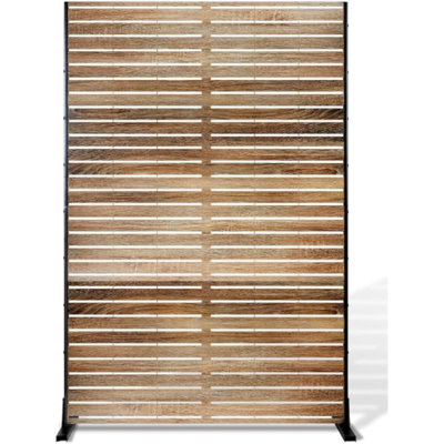 Metal Privacy Screen 72" H X 47" W, Outdoor Privacy Screens And Panels Outdoor Divider With Stand,Horizontal Slat
