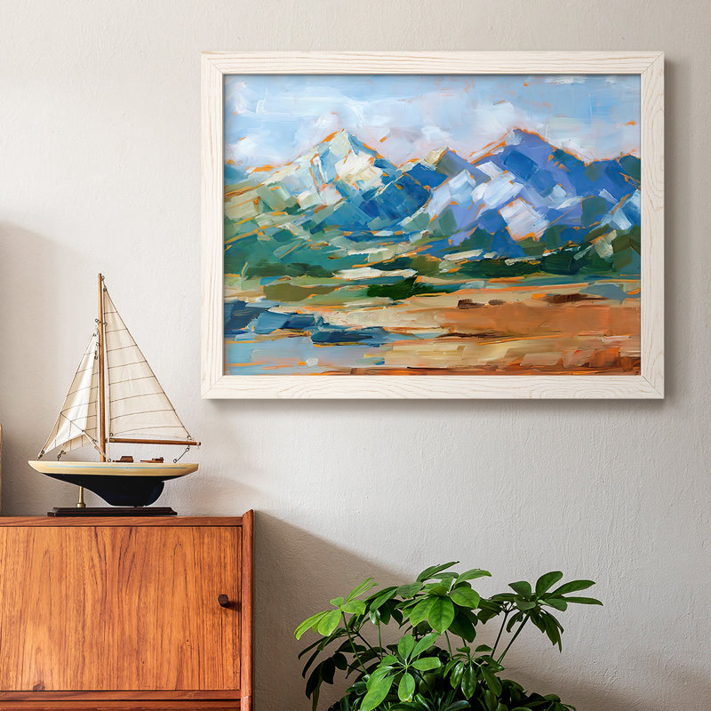 "Blue Mountain Peaks II" par J Paul, reproduction sur toile, Cadre photo blanc, H 28 po x l 42 po x P 1,5 po