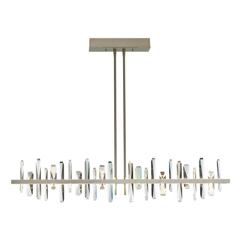 Luminaire suspendu linéaire pour îlot de cuisine Solitude, Or doux