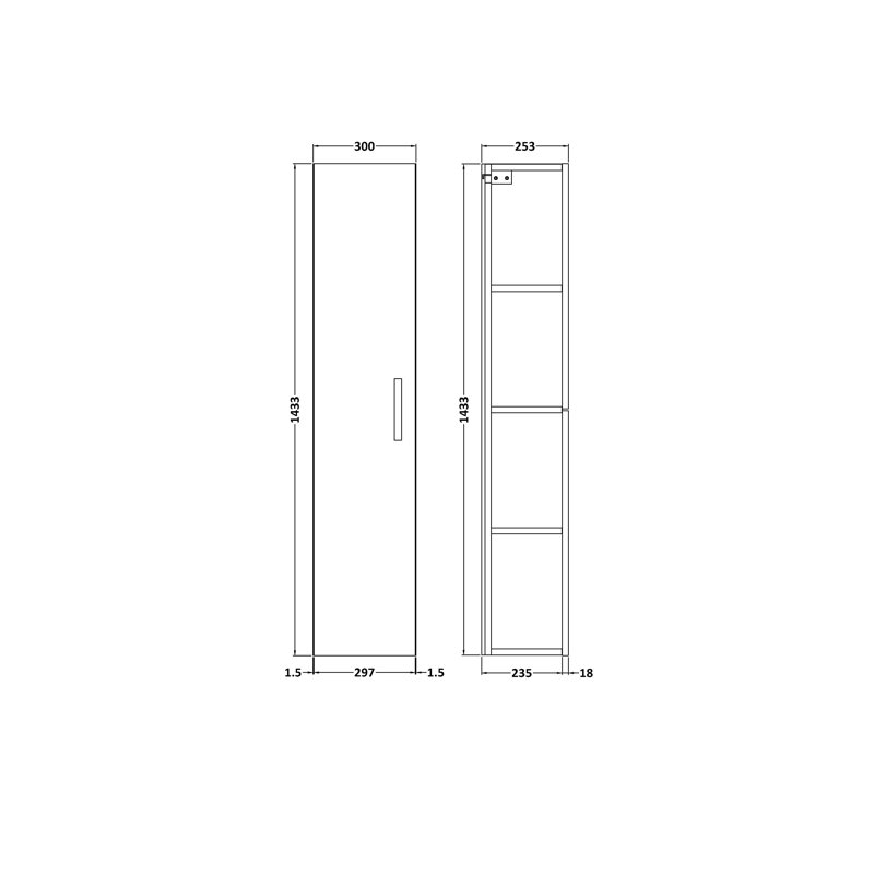 Arno Linen Cabinet, Satin Anthracite