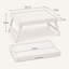 Ensemble de 2 tables-plateaux en bambou, pieds pliants, blanc-540194495
