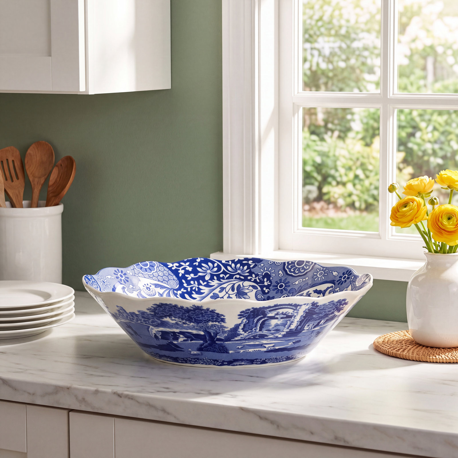 Blue Italian Porcelain Dining Bowl