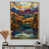 Toile avec cadre flottant or