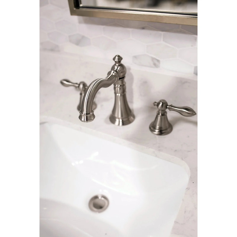 Robinet de salle de bain espacé Kingston, Nickel brossé