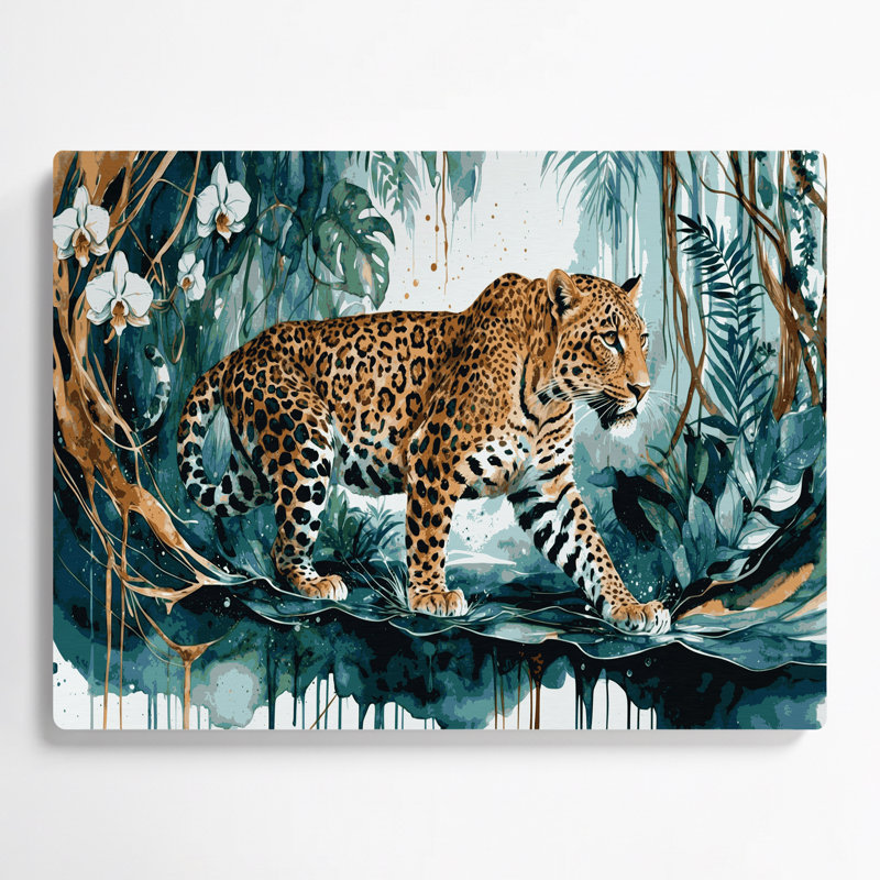 «Big Cats Leopards», art mural en métal gris, H 20 po x l 30 po