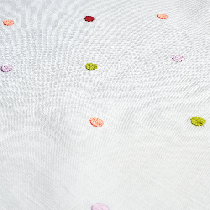 McBaine Polka-Dotted Embroidered Table Runner, White, 40X120 Cm