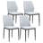 Modern Fabric Upholstered Dining Chairs Kitchen Chair with Metal Legs (Light Gray)-1415966635