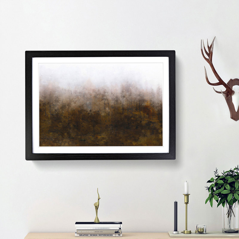 Lappach Forest in Italy - Picture Frame Painting Print, 24cm H x 33cm W x 2cm D, Black Framed