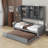 Twin Size Storage Wood Daybed With Twin Trundle, Built-In Shelves And All-In-One Cabinet-1178291255