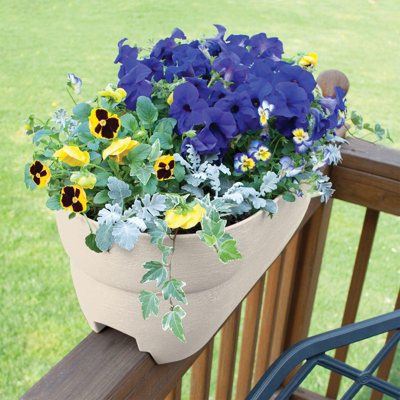 Pot à fleurs en plastique Dalisha, Blanc