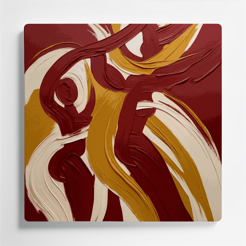 Art mural abstrait en métal brun figuratif 54, H 12 po x l 12 po